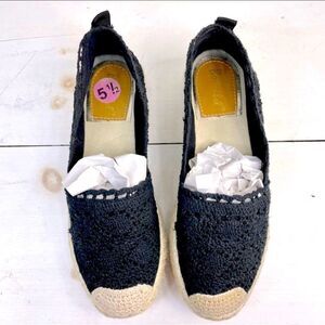 Bonnibel black crochet espadrilles 5.5 slip on
